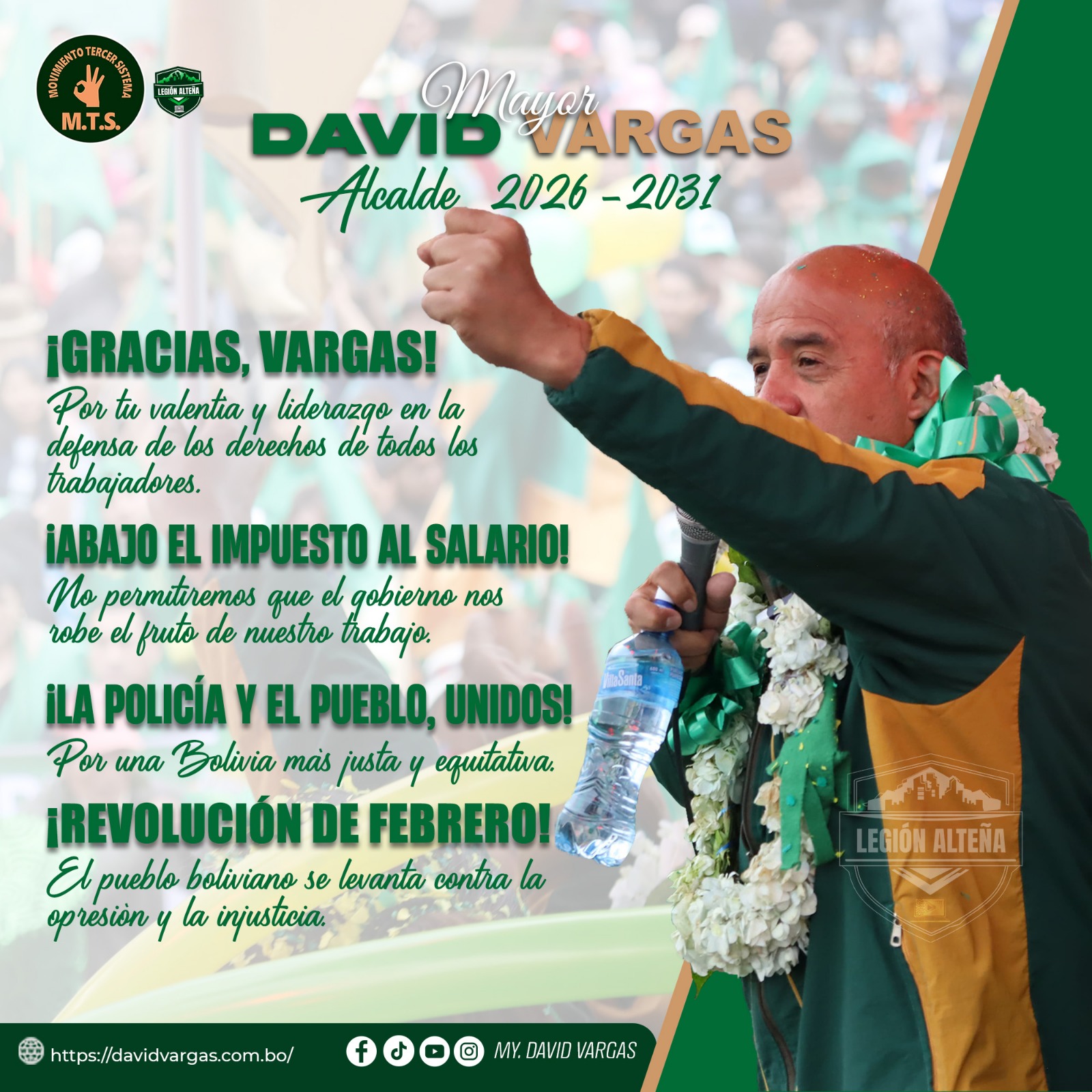 David Vargas con el pueblo
